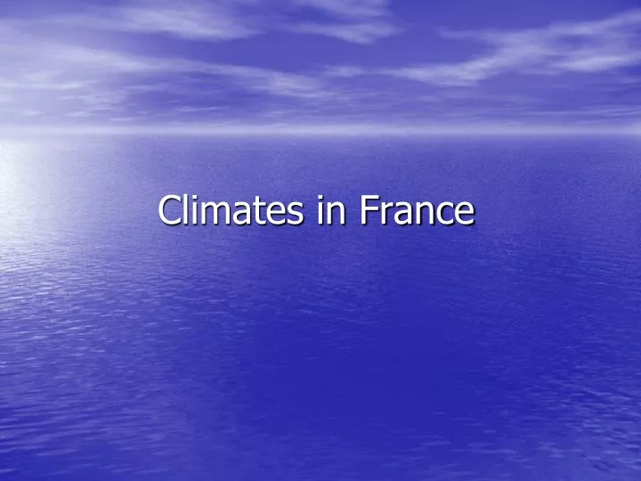 climates in france