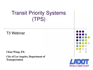 Transit Priority Systems (TPS)