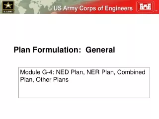 Plan Formulation:  General