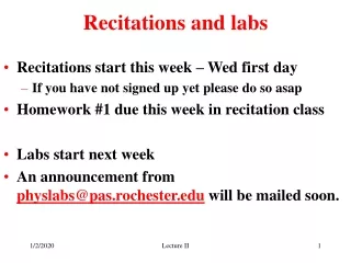 Recitations and labs