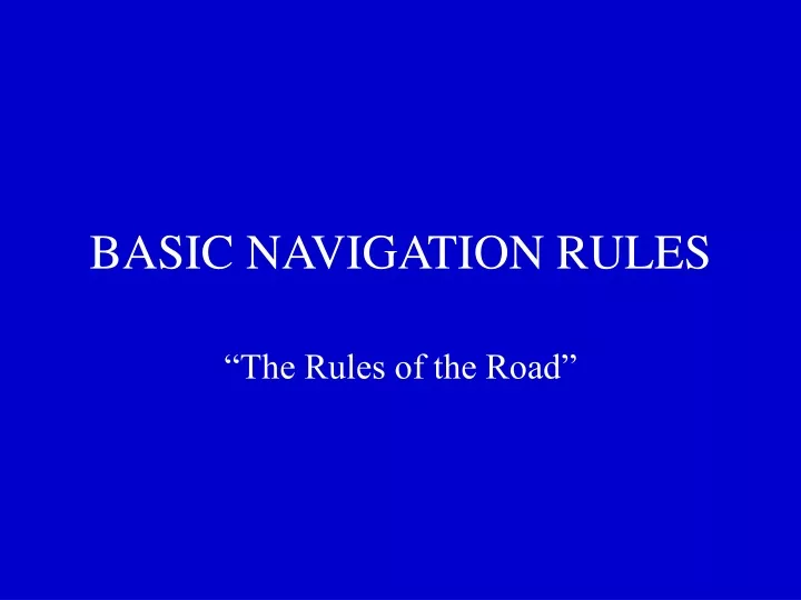 basic navigation rules