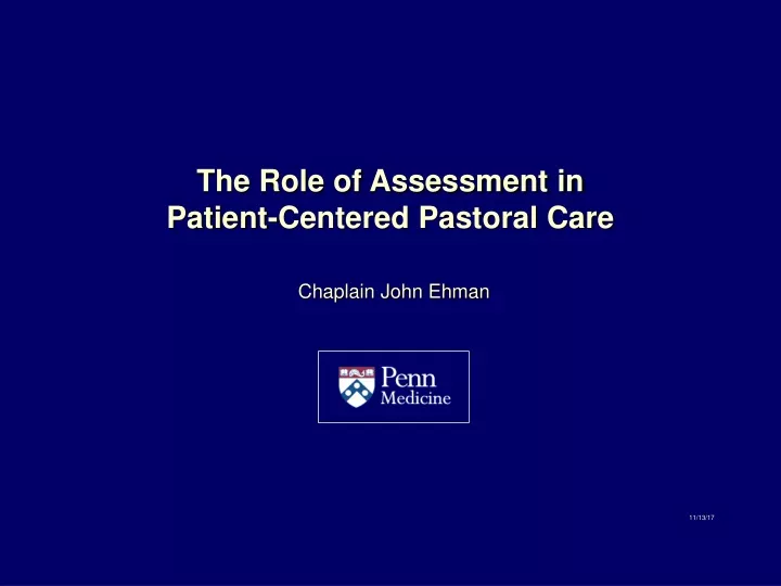 the role of assessment in patient centered