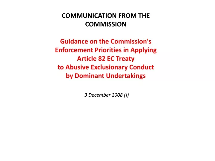 communication from the commission guidance
