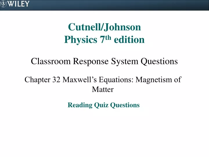 cutnell johnson physics 7 th edition