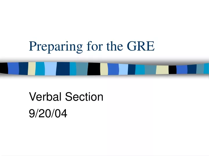 preparing for the gre