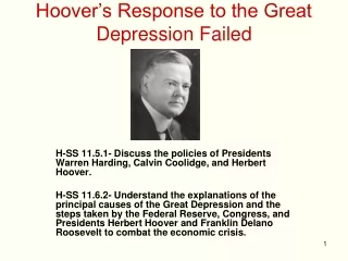 Hoover’s Response to the Great Depression Failed