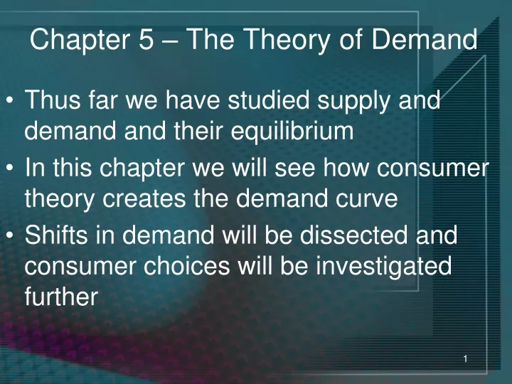 chapter 5 the theory of demand