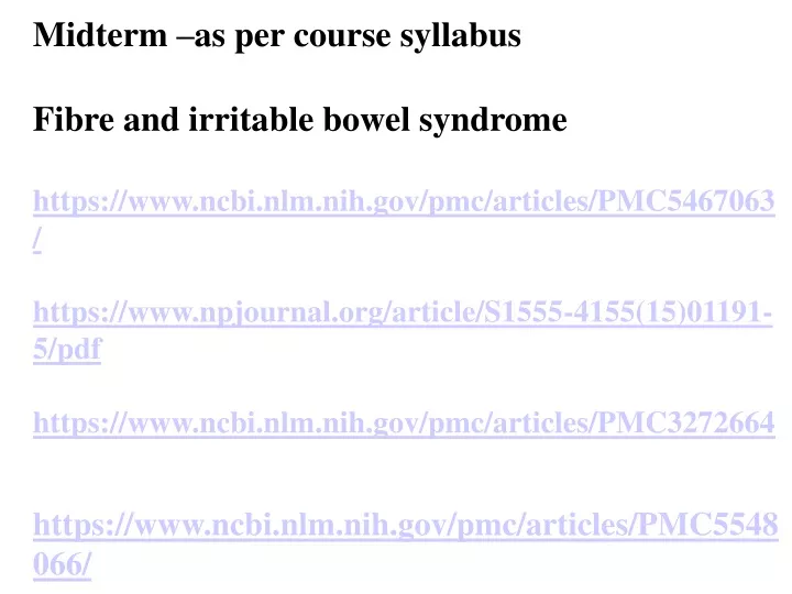 midterm as per course syllabus fibre