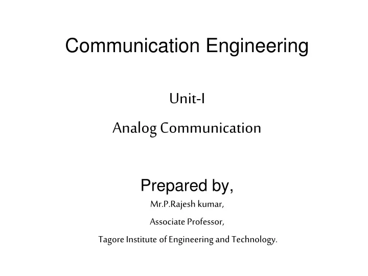 communication engineering