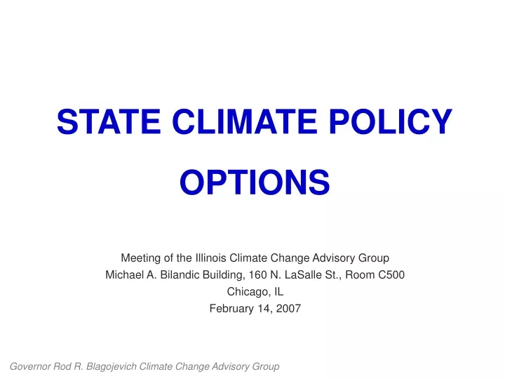 state climate policy options