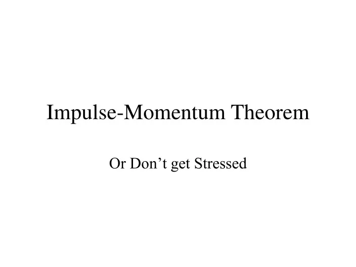 impulse momentum theorem