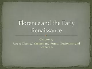 Florence and the Early Renaissance