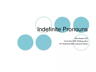 Indefinite Pronouns