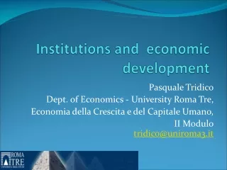 Institutions and  economic development