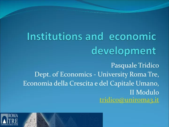 institutions and economic development
