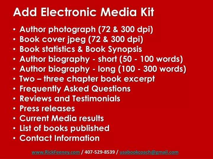 add electronic media kit