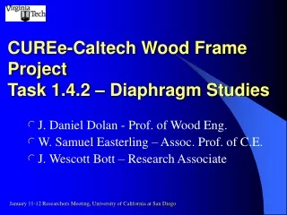 CUREe-Caltech Wood Frame Project Task 1.4.2 – Diaphragm Studies