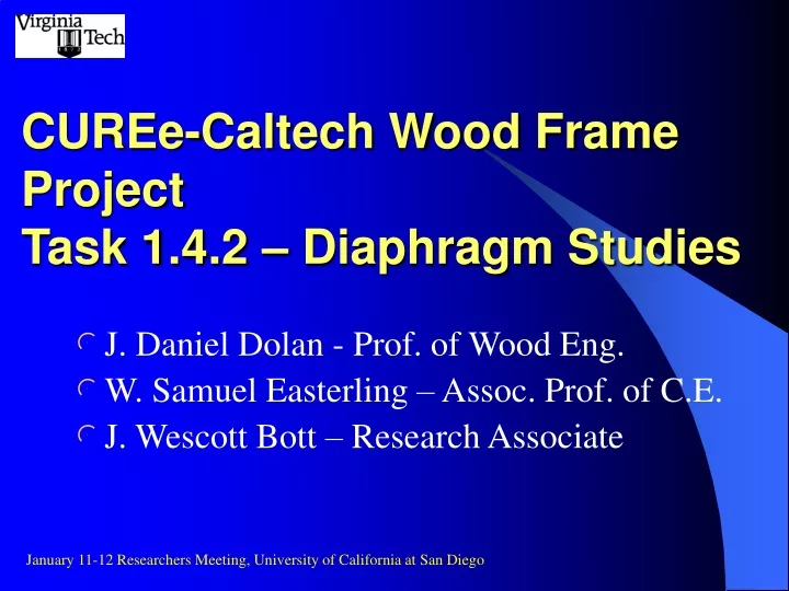 curee caltech wood frame project task 1 4 2 diaphragm studies