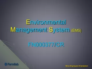 E nvironmental  M anagement  S ystem (EMS)