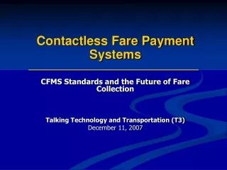 Contactless Fare Payment Systems