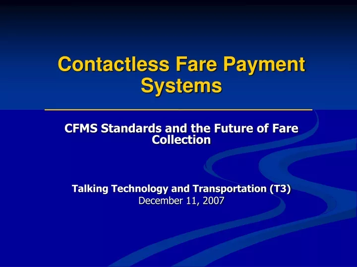 contactless fare payment systems