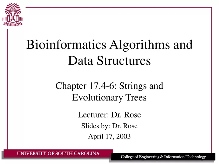 bioinformatics algorithms and data structures