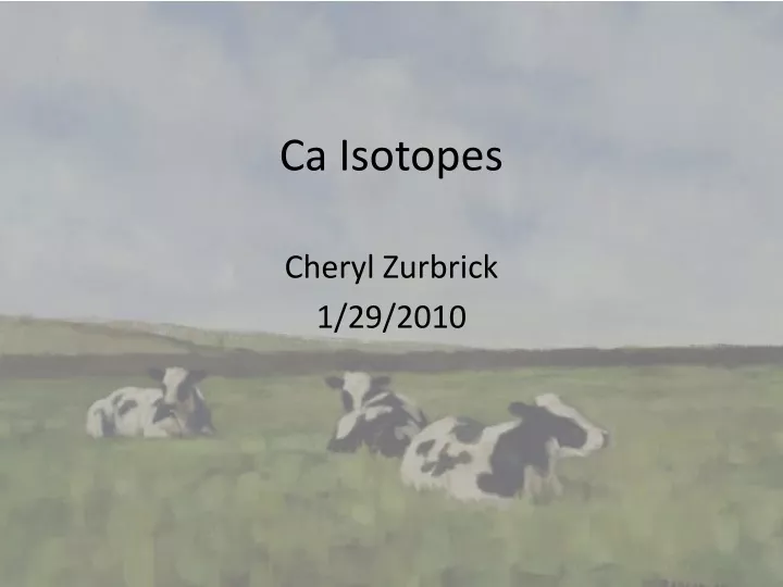 ca isotopes