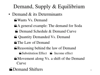 Demand, Supply &amp; Equilibrium