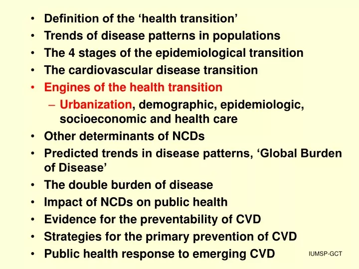 definition of the health transition trends
