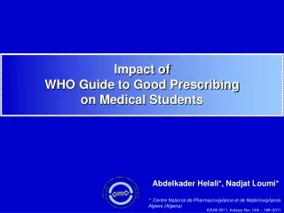Impact of  WHO Guide to Good Prescribing on Medical Students