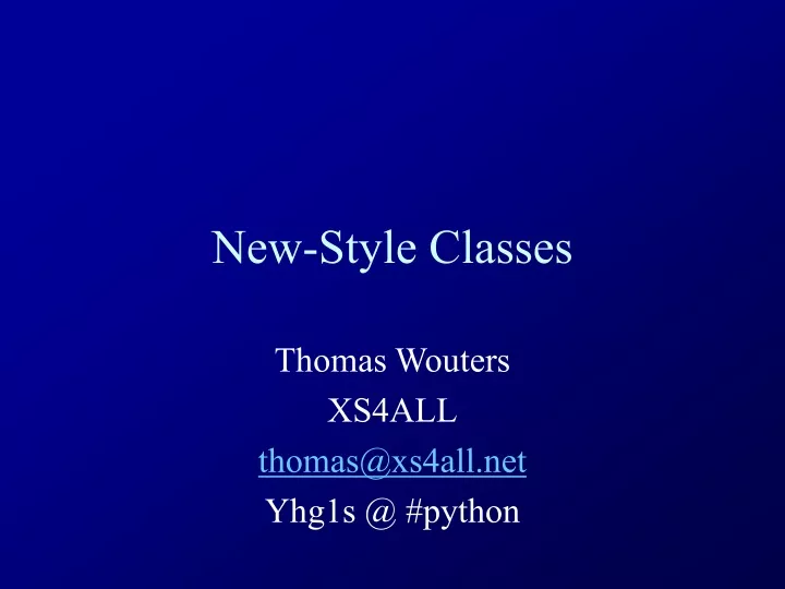 new style classes