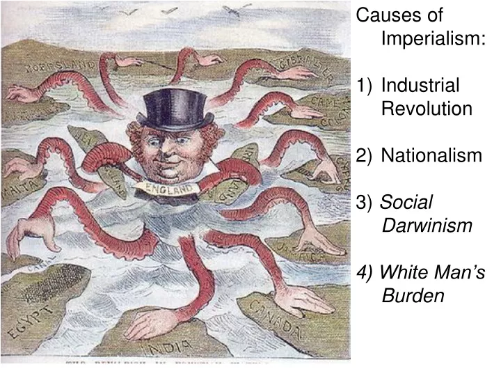 causes of imperialism industrial revolution