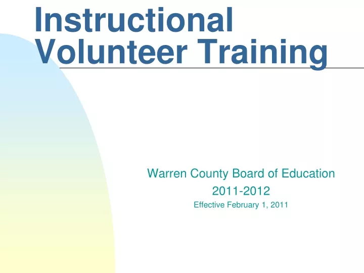 instructional volunteer training