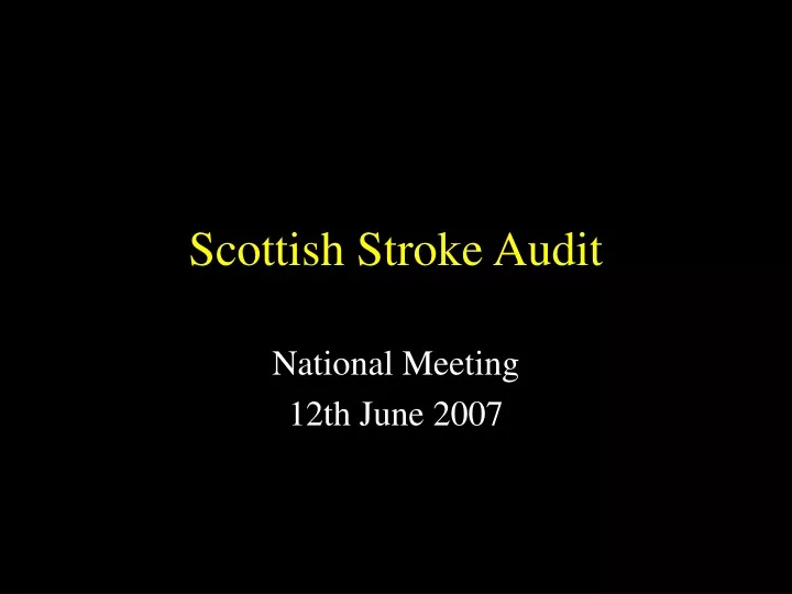 scottish stroke audit
