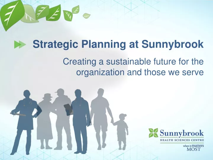 strategic planning at sunnybrook