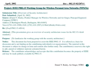 Project: IEEE P802.15 Working Group for Wireless Personal Area Networks (WPANs)