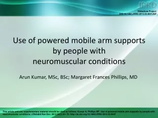 Use of powered mobile arm supports by people with  neuromuscular conditions