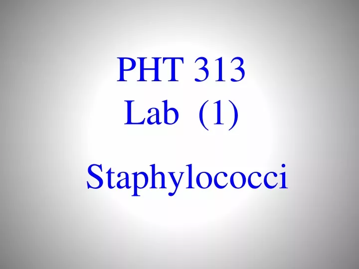 pht 313 lab 1