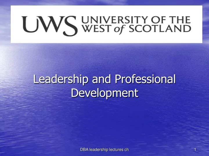 leadership and professional development