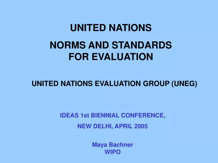 united nations norms and standards for evaluation