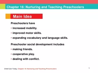 Chapter 16: Nurturing and Teaching Preschoolers