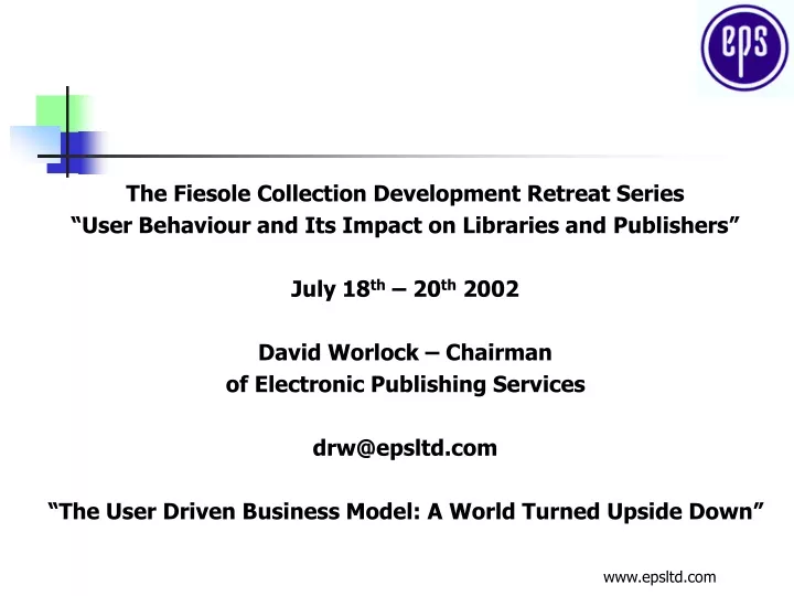 the fiesole collection development retreat series