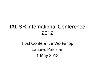 IADSR International Conference 2012