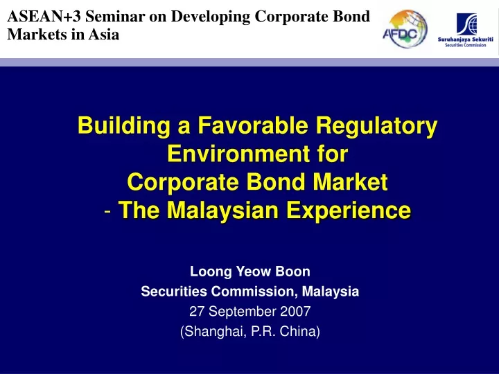 asean 3 seminar on developing corporate bond
