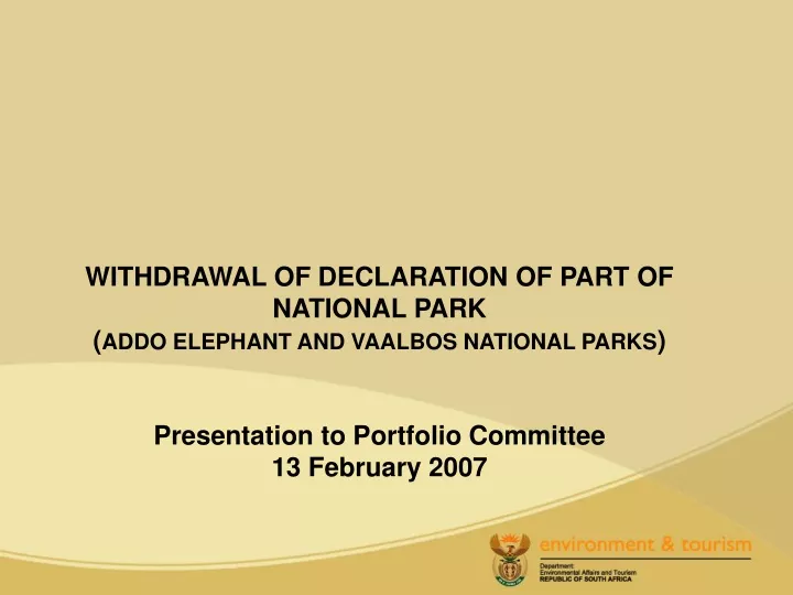 withdrawal of declaration of part of national