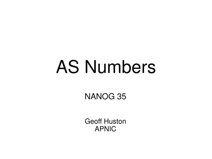 as numbers