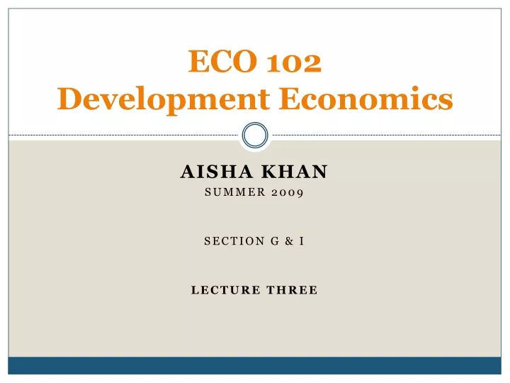 eco 102 development economics
