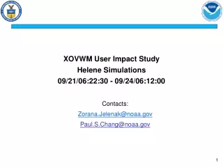 XOVWM User Impact Study Helene Simulations 09/21/06:22:30 - 09/24/06:12:00