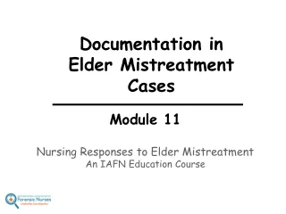 Documentation in Elder Mistreatment Cases
