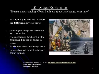 1.0 - Spac e  Exploration “Human understanding of both Earth and space has changed over time”